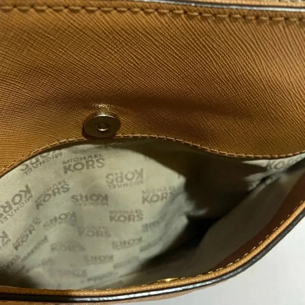 Michael kors brown saffiano leather satchel handbag